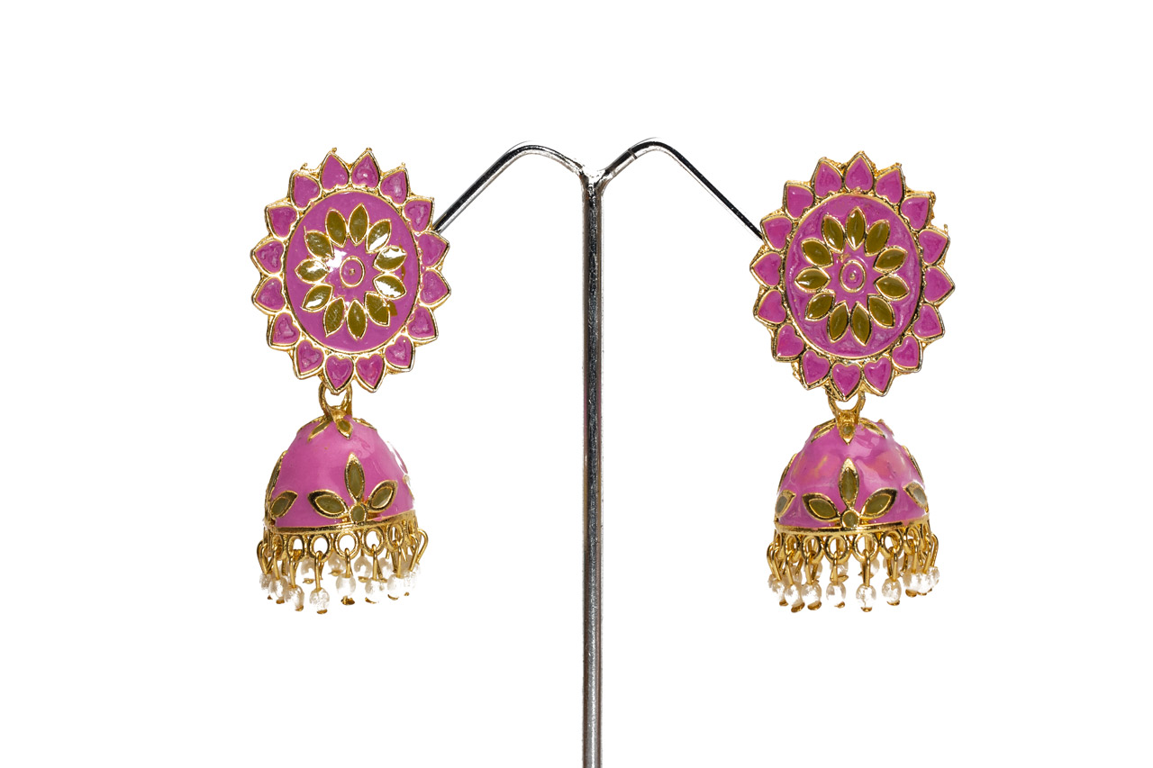 Meenakari kundan jumki