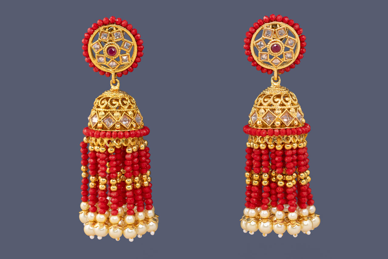 beads tassel and pearl earring 