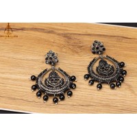 Black Silver Earring