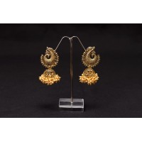 Golden Oxidised Afgani Earring