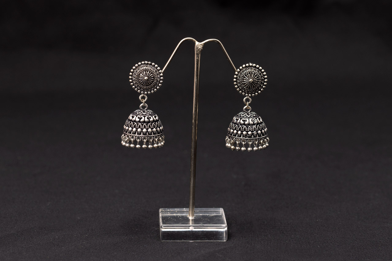 Astonishing Oxidised Silver jhumki