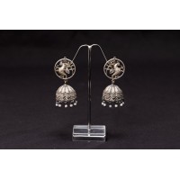 Unique Oxidised Silver jhumki