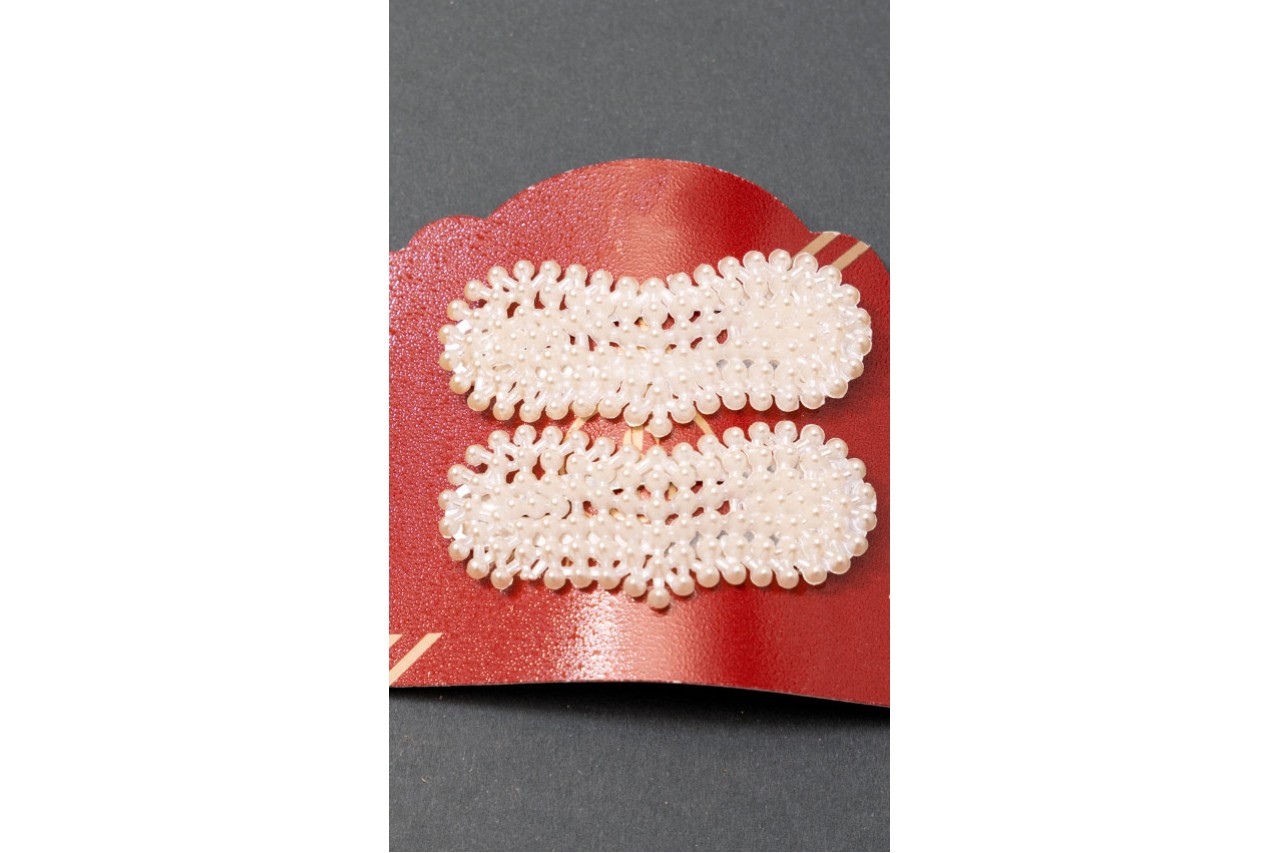 White hair clips