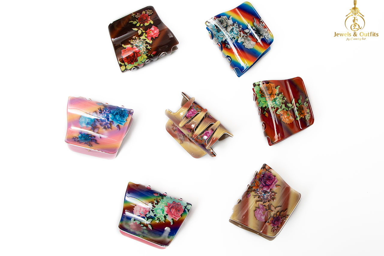 Multishade Floral hair claws