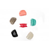 Oval Shiny Floral hair claws