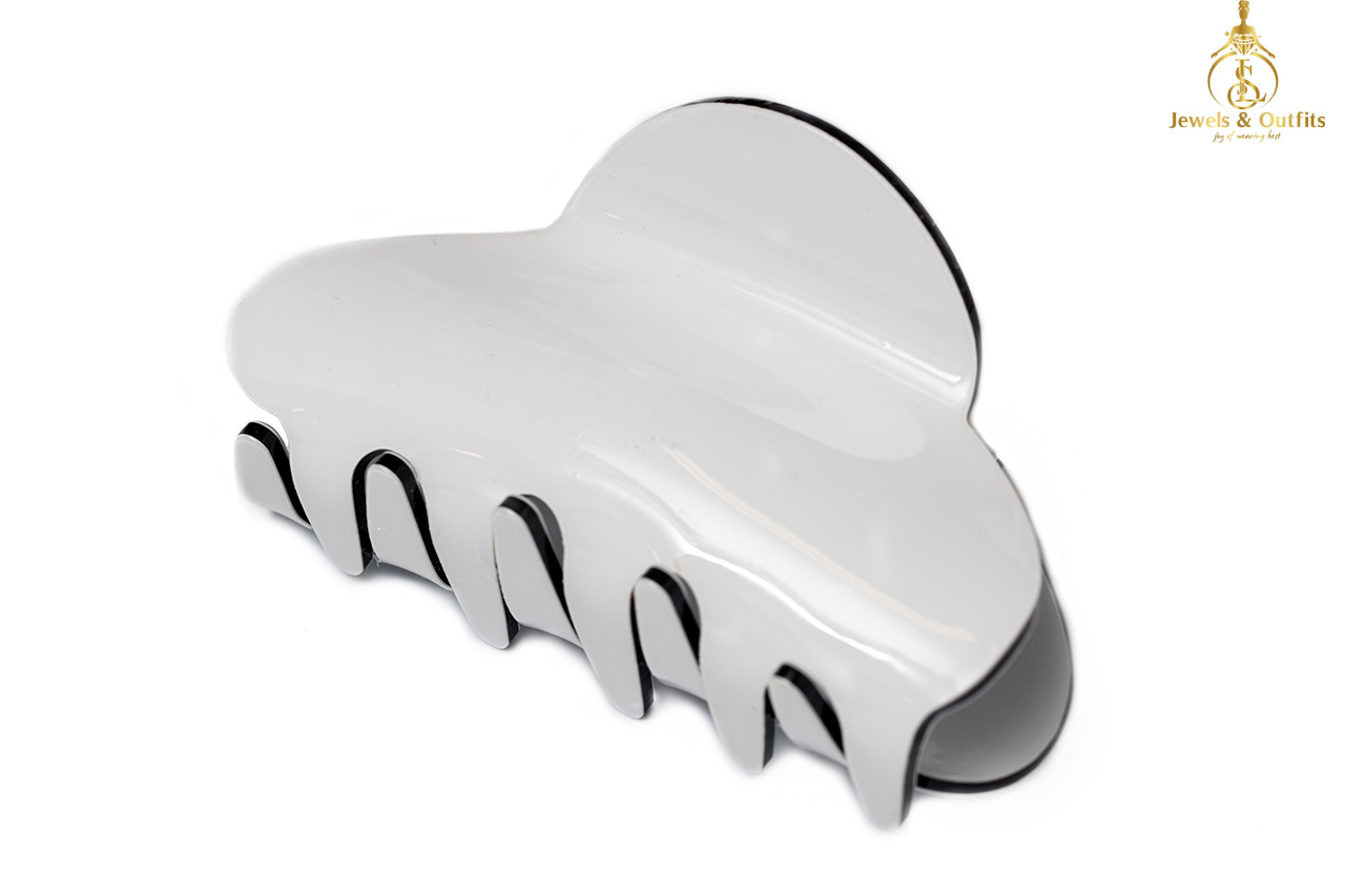 White oversized hair claws