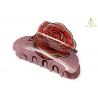 Rose Pattern oversized hair claws