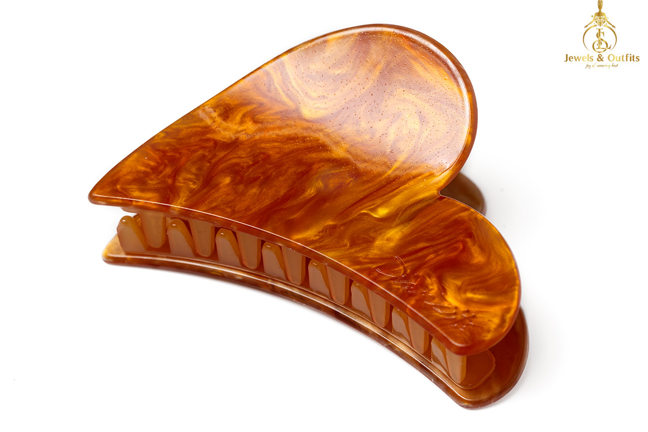 Orange Shiny oversized hair claws