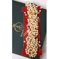 Pretty white and Golden hair wrap