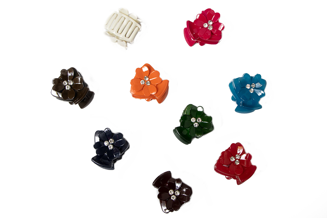 Floral pattern hair claws