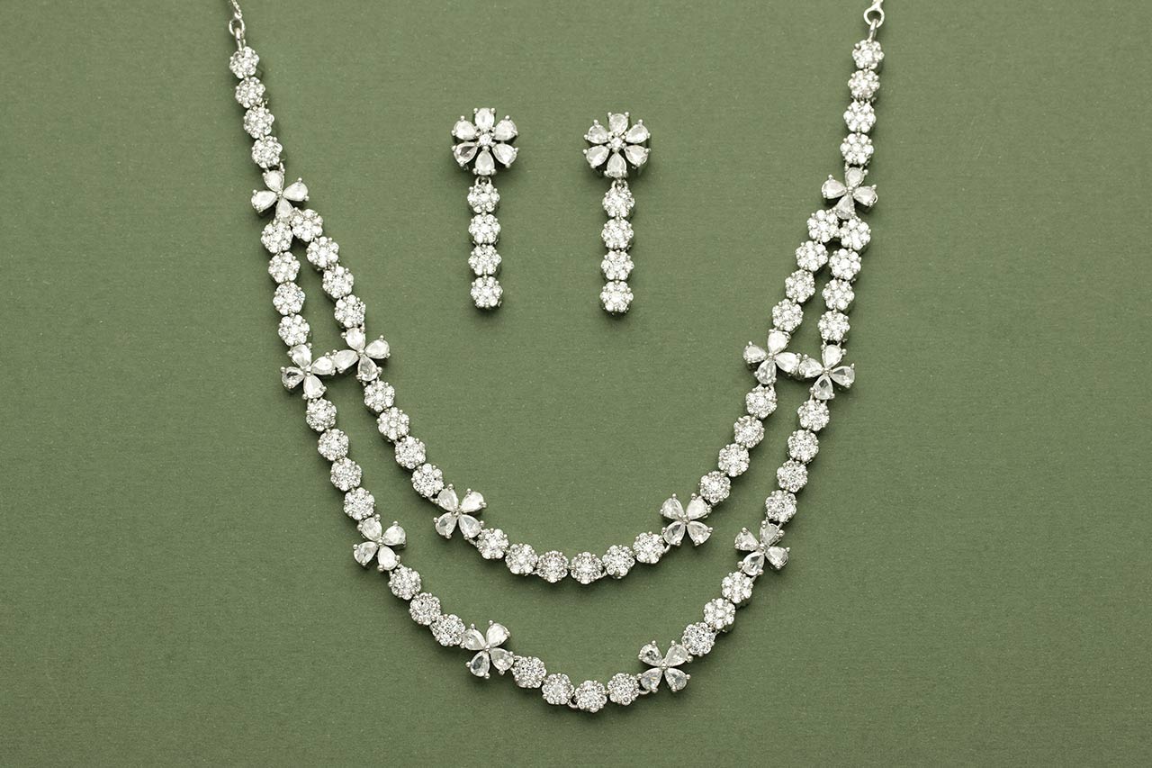 Double String CZ and AD necklace