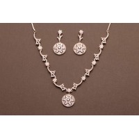 Designer Flower pattern AD necklace