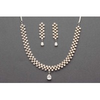 Luxury Silver Plated AD necklace 