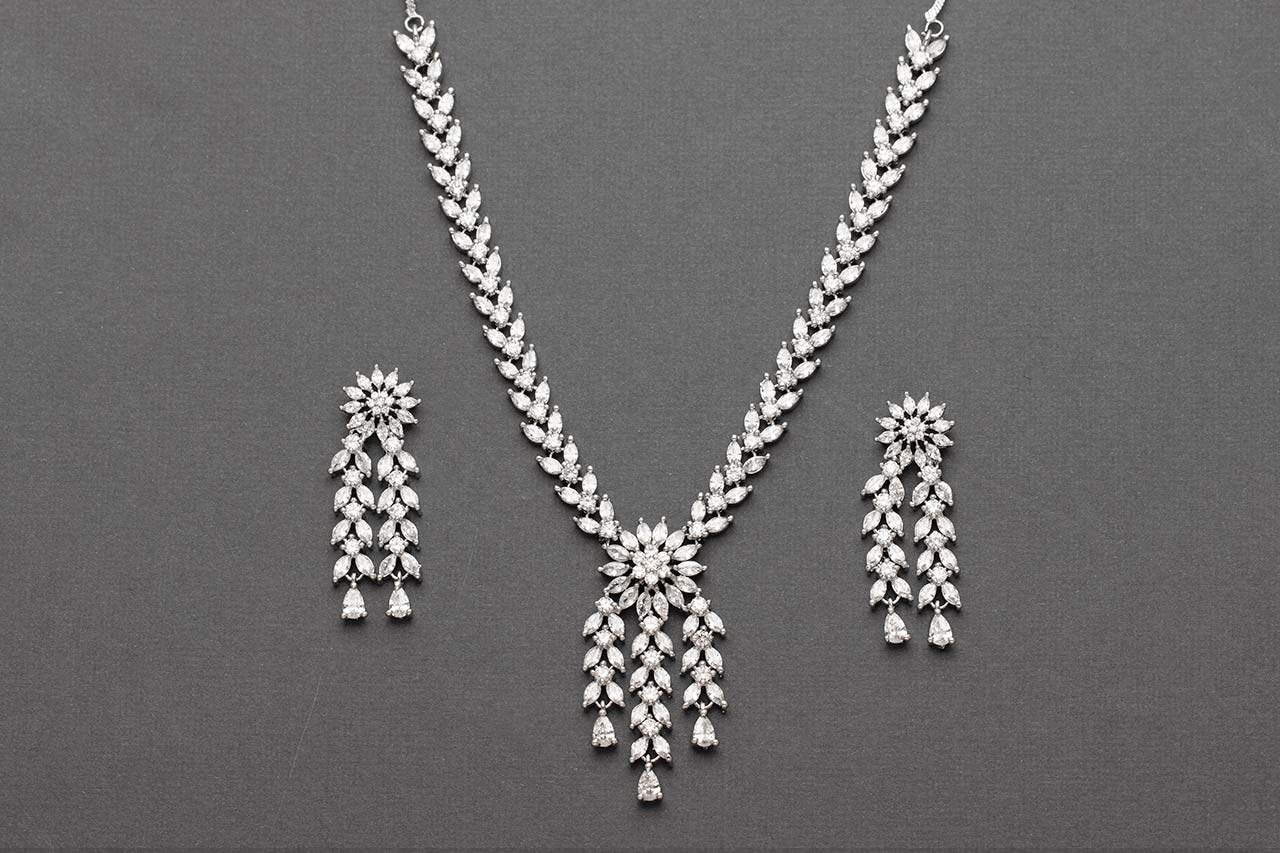 layered Drop cubic zirconia necklace