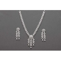 layered Drop cubic zirconia necklace