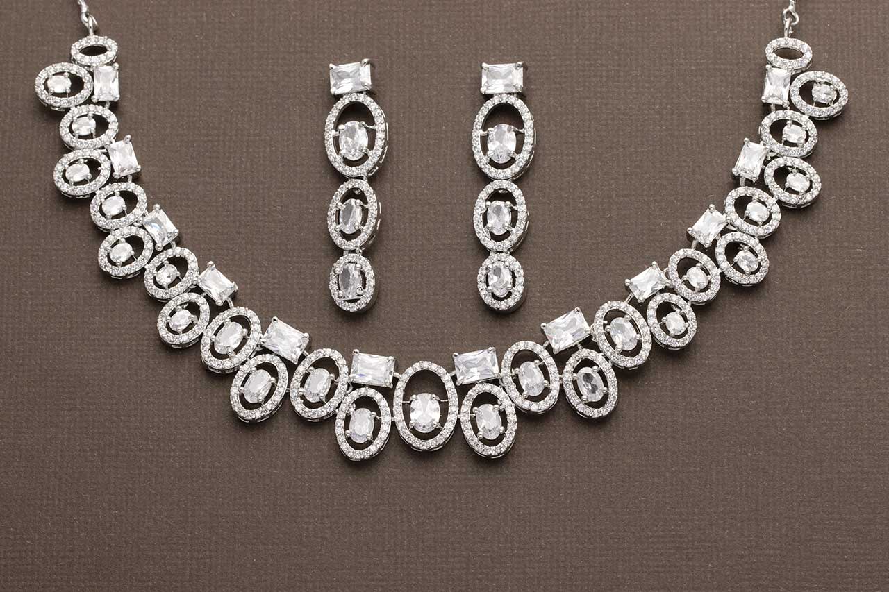 Designer Silver AD necklace