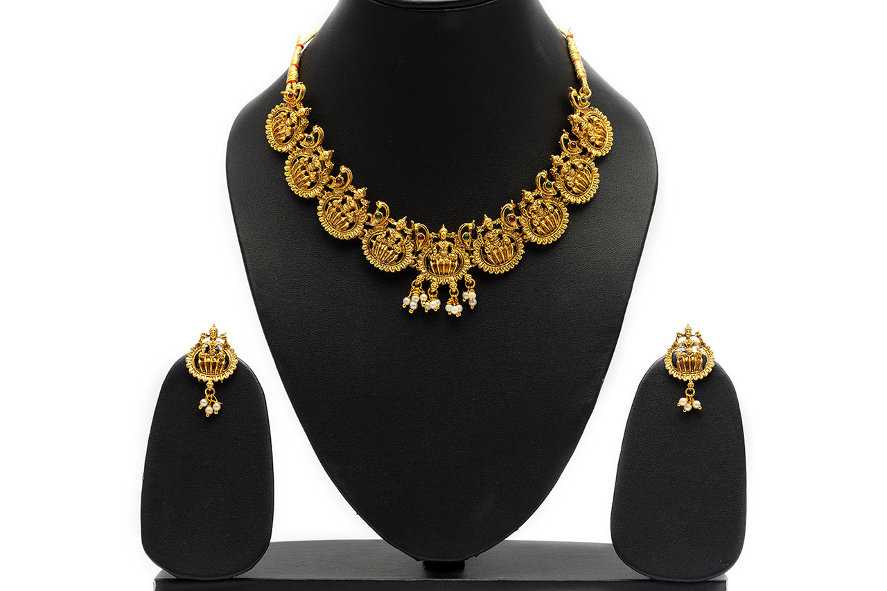 Amazing Temple Lord Laxmi necklace 