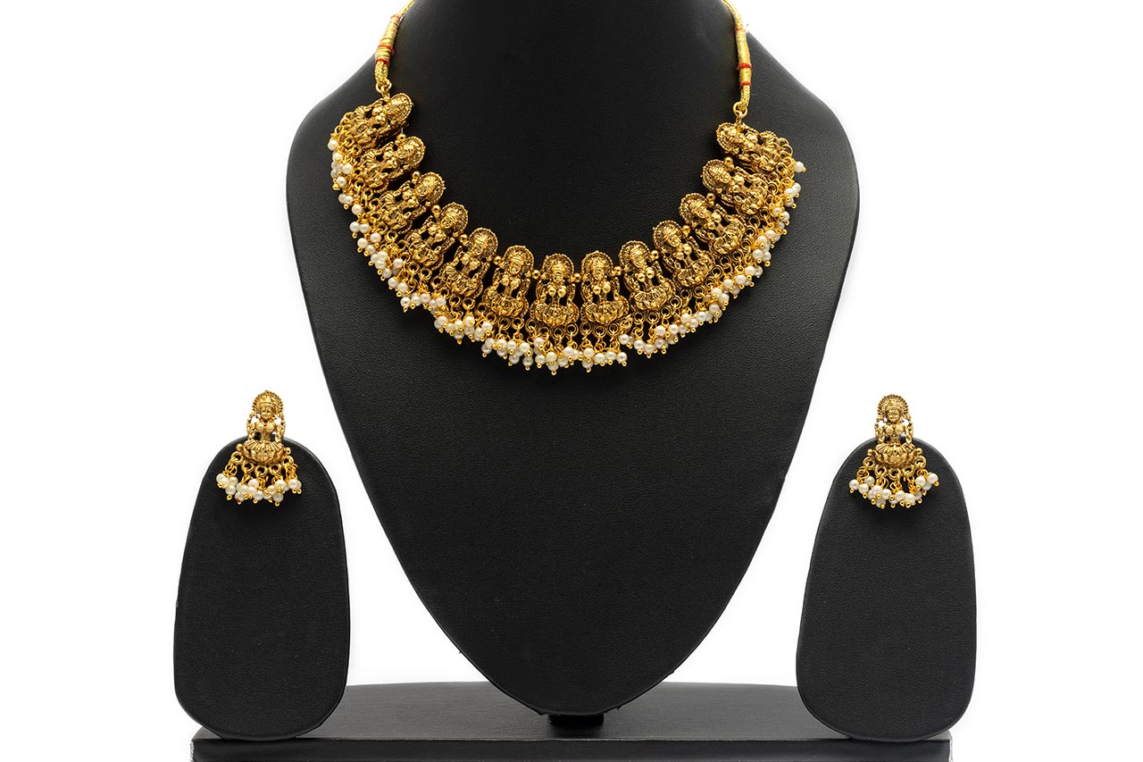 Astonishing Temple Lord Laxmi necklace 