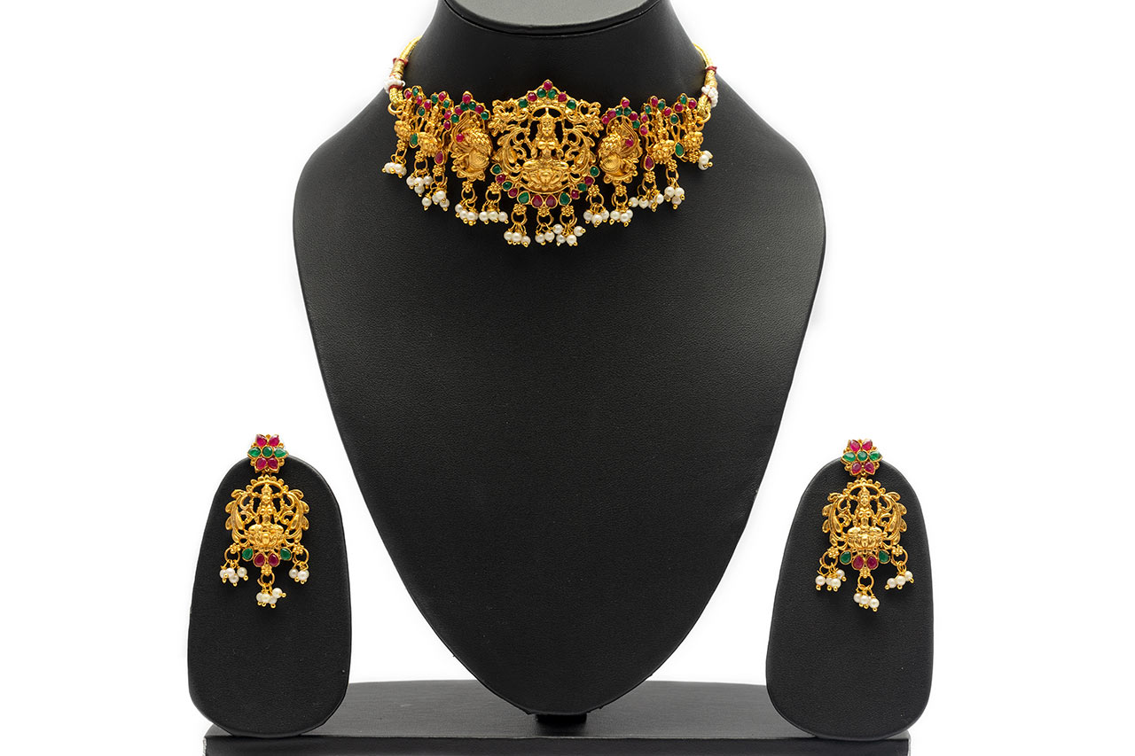Multicolour temple necklace 