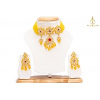 Yellow Graceful Kundan Choker 