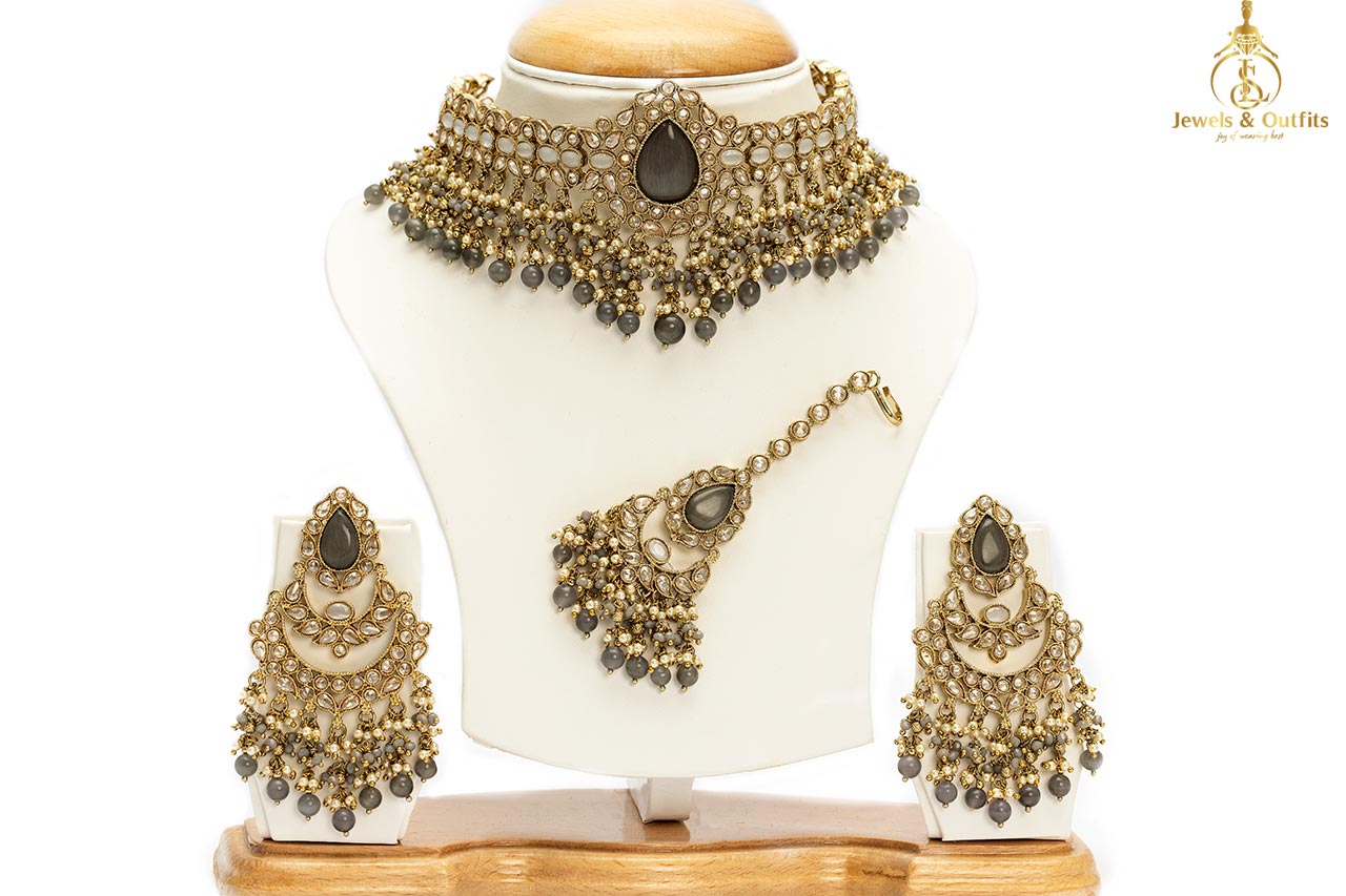 Astonishing Golden Grey Necklace 
