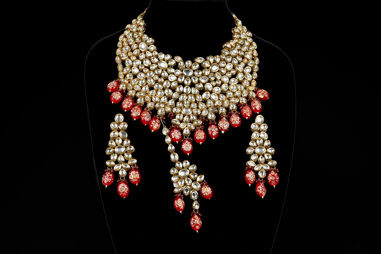 Red Rich Kundan Necklace 