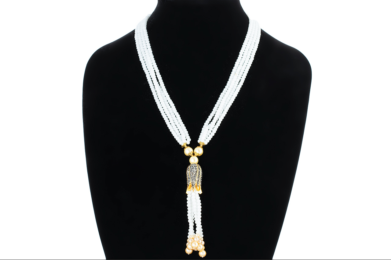 Tassel Bead Drop Necklace