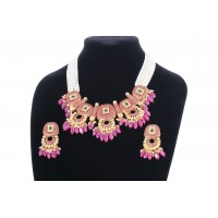 Royal look beaded minakari necklace 