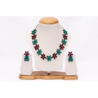 Floral Pattern Oxidised Choker 