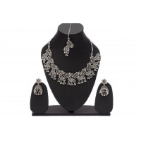 Oxidised silver Necklace with jhumki