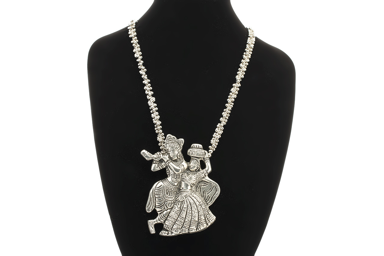 Radhe Krishna Oxidised Necklace