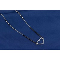 Silver Heart Mangalsutra