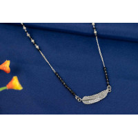 Silver leaf pattern Mangalsutra