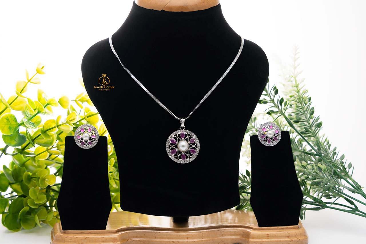 AD and CZ pendant set