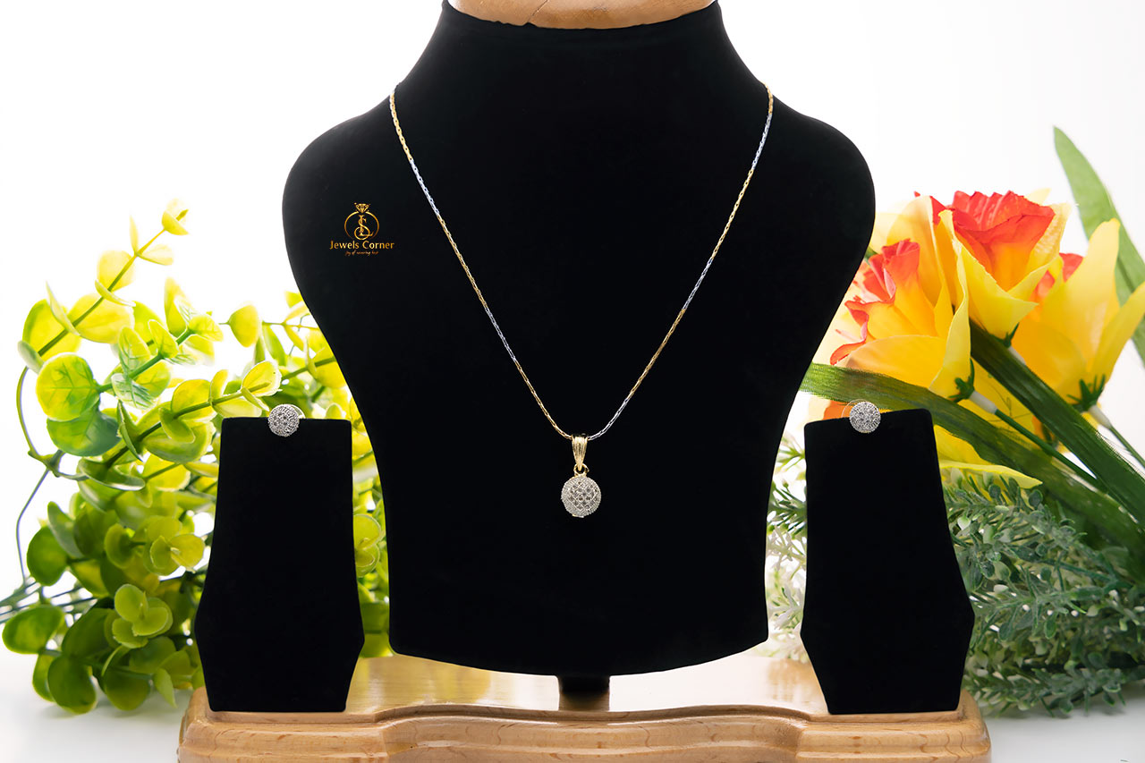 Studded AD pendant set
