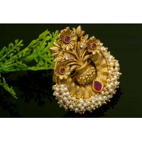 Flower Pattern Ruby Ring