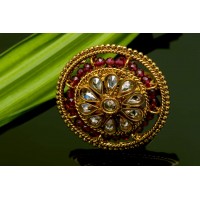 Kundan Ring with Bead pattern