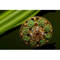 Green flower pattern Ring