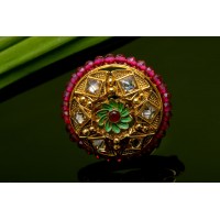 Pink Bead Circled Ring