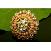 Golden peach pattern Ring