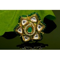 Kundan Polki pattern Ring