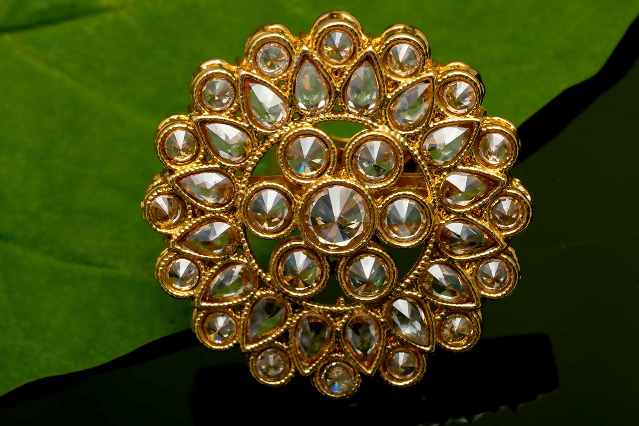 Kundan finish cocktail ring