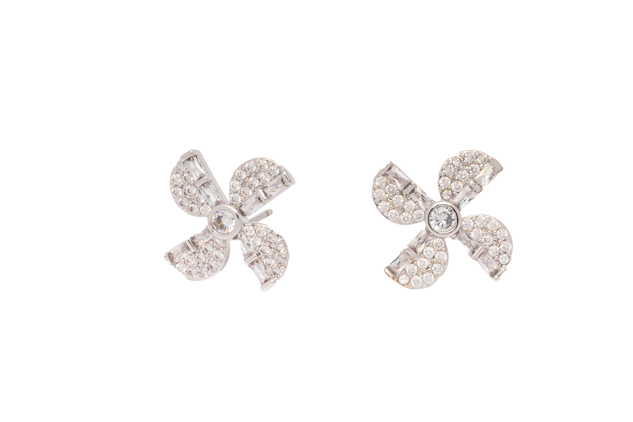 Adorable Silver fan Studs