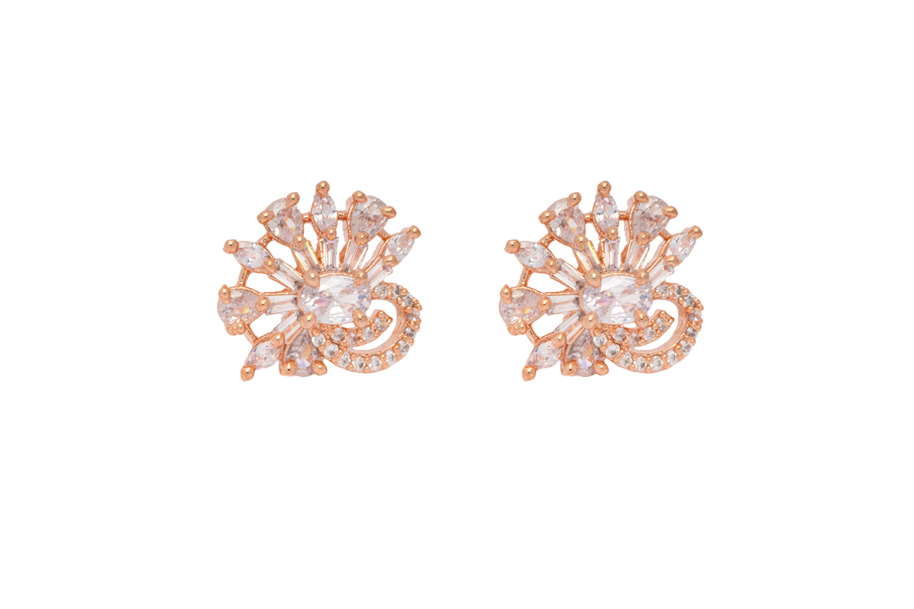 CZ Flower Flare studs