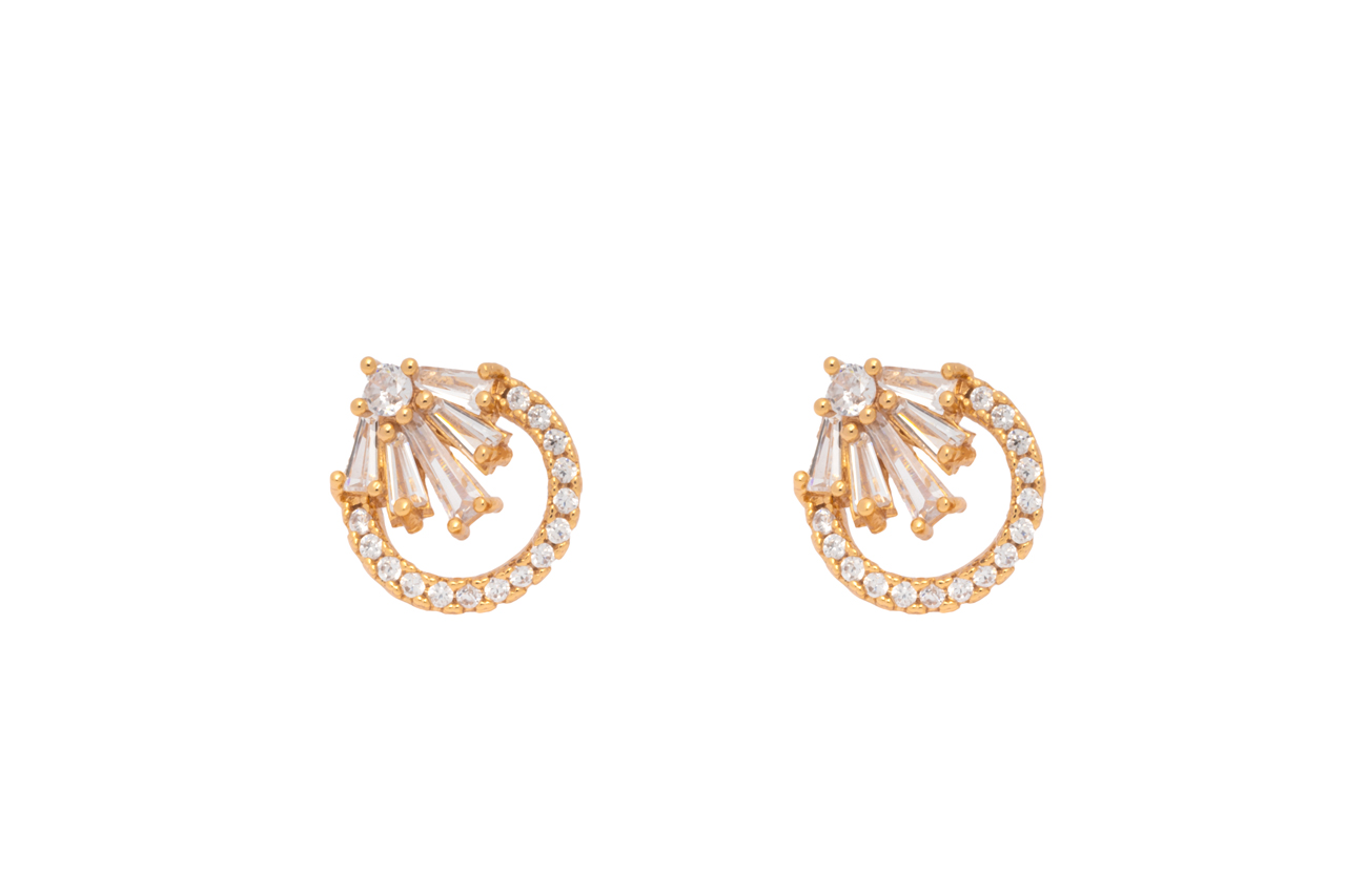 Designer Shiny Beige stone studs