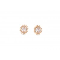 Oval Zircoin cut studs