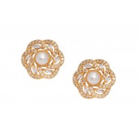 Rosegold AD Pearl studs 