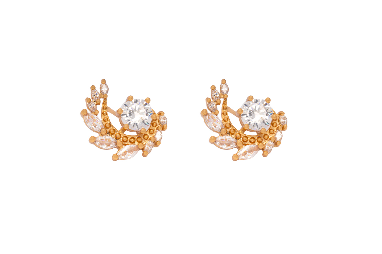 Graceful copper CZ studs