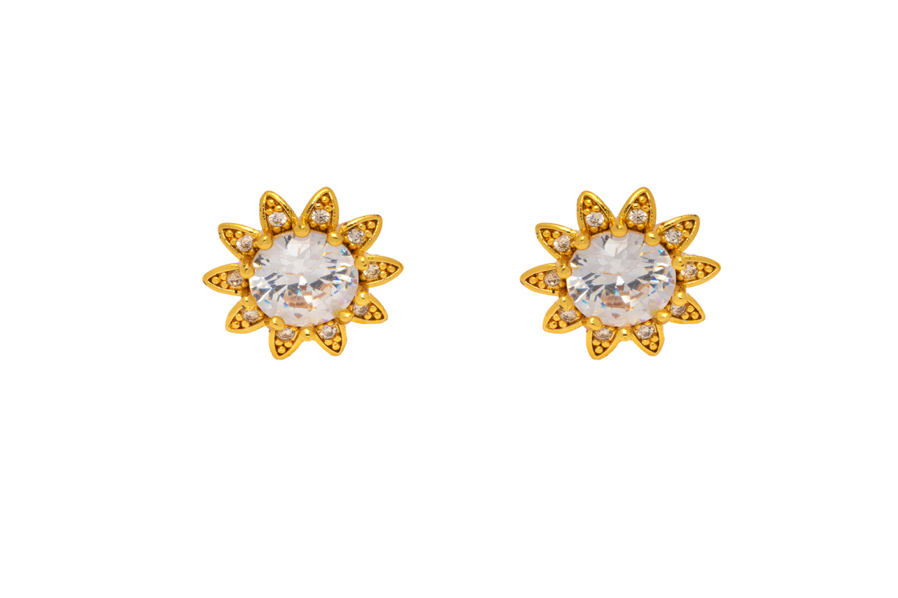 Flower Pattern Golden Studs