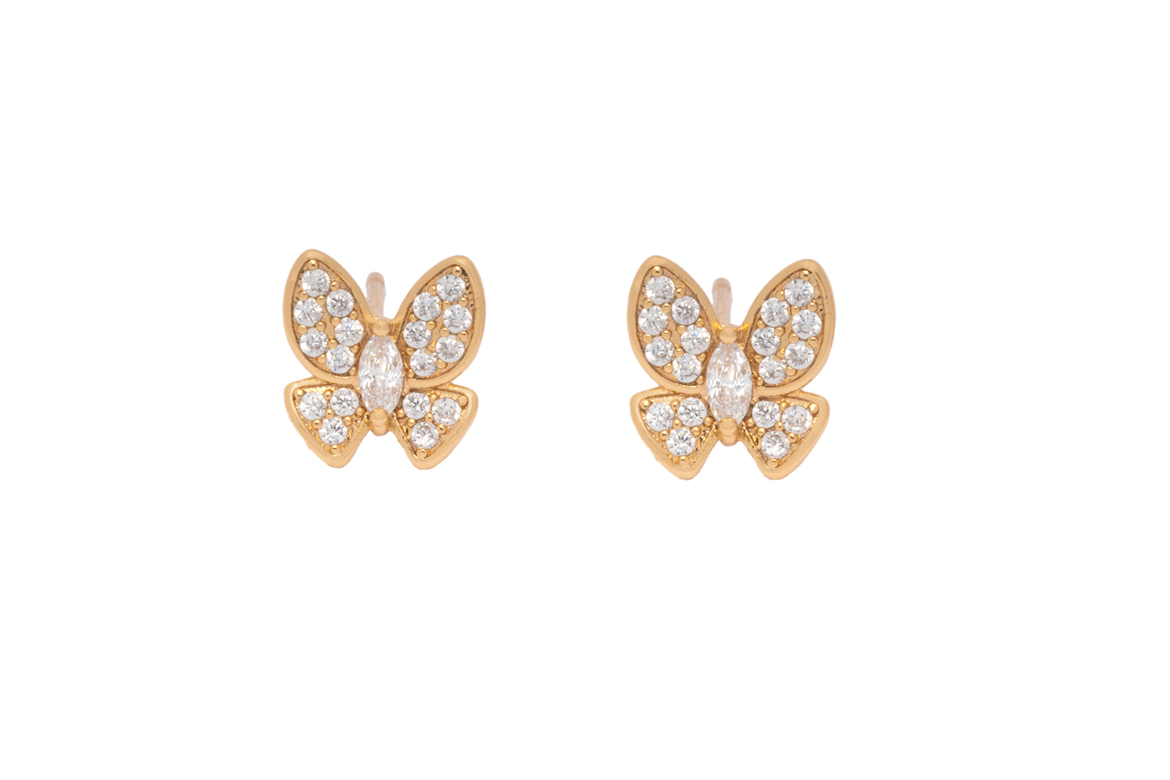 Golden Butterfly Studs